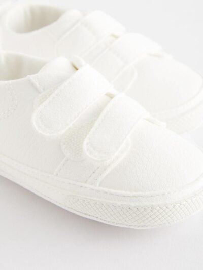 White Two Strap Baby Trainers