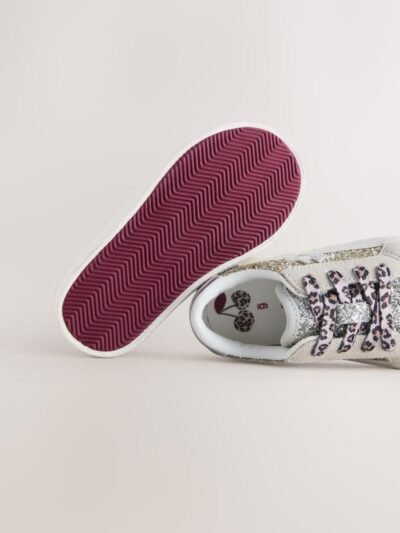 Gold Glitter Star Lace-Up Trainers