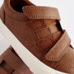 Tan Brown Wide Fit (G) Two Strap Touch Fastening Trainers