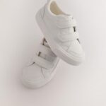 White Wide Fit (G) Two Strap Touch Fastening Trainers