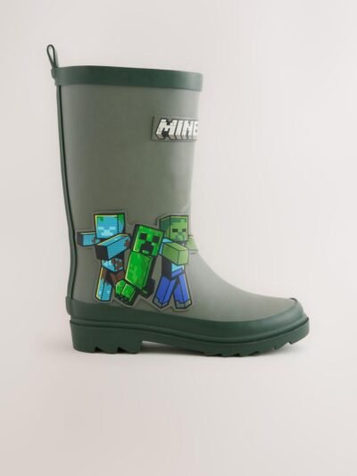 Khaki Green Minecraft Rubber Wellies