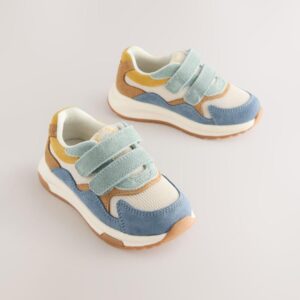 Blue Multi Suede Touch Fastening Trainers