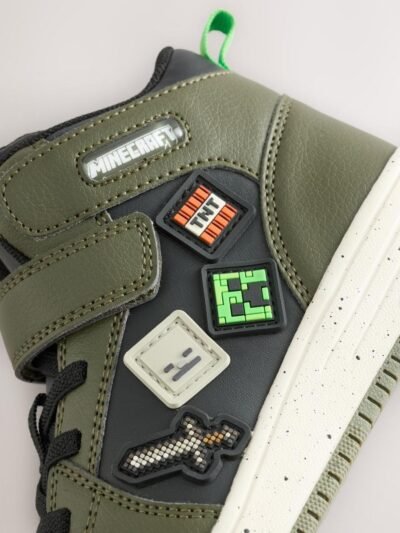 Khaki Green Minecraft High Top Trainers
