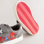 Grey Standard Fit (F) Spiderman Touch Fastening Elastic Lace Trainers