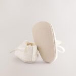 Cream Lace Baby Tie Front Occasion Shoes