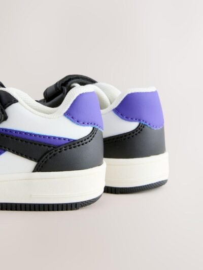 Monochrome Touch Fastening Elastic Lace Trainers