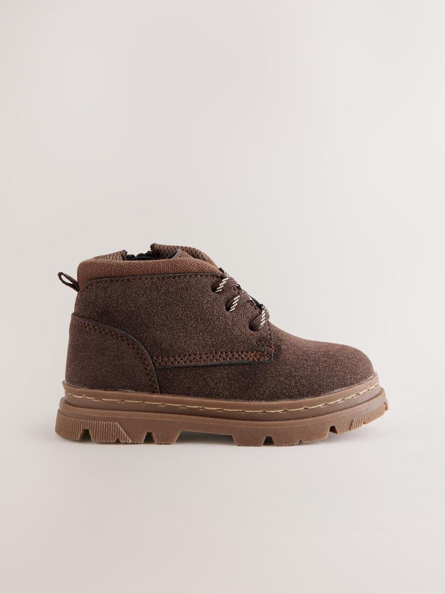 Chocolate Brown Lace-Up Boots