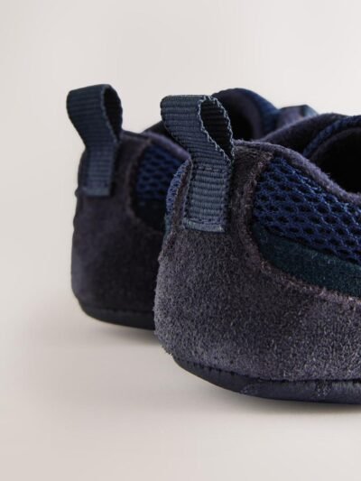 Blue Navy Baby Elastic Lace Slip-Ons Trainers