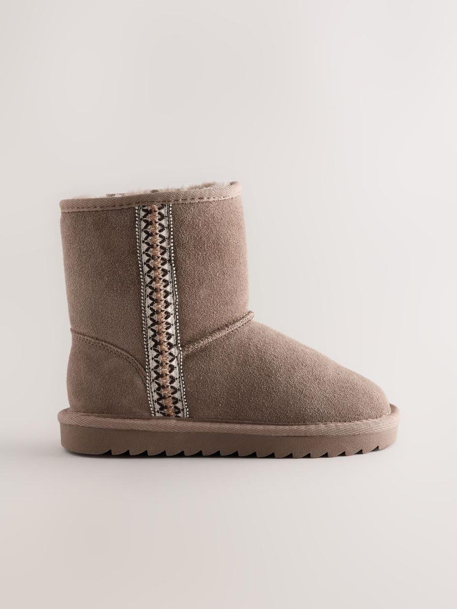 Mink Brown Water Repellent Suede Pull On Boots