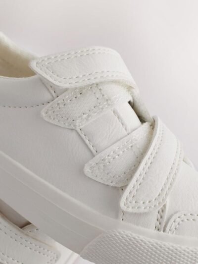 White Wide Fit (G) Two Strap Touch Fastening Trainers