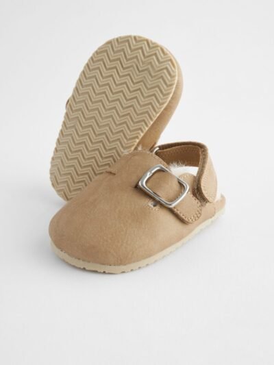Neutral Faux Fur Lined Baby Clogs