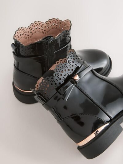 Black Chelsea Bow Ankle Boots