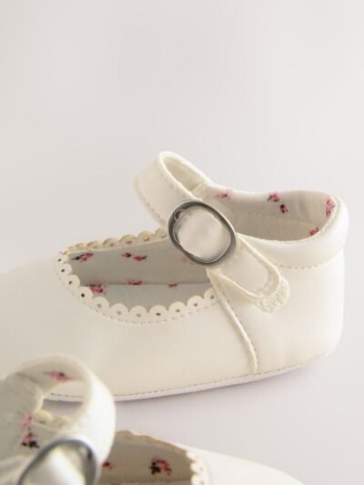 White Mary Jane Baby Shoes