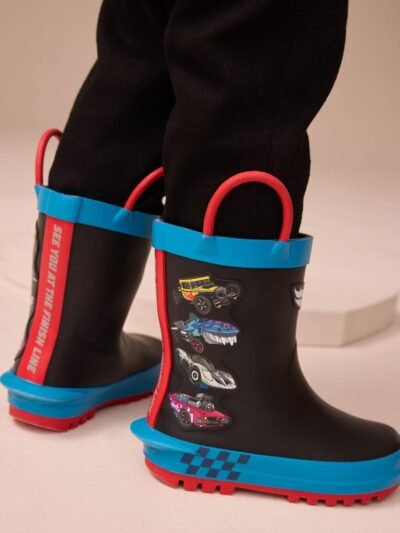 Black Hot Wheels Handle Pull On Wellies