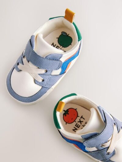 Multi Baby Touch Fastening Elastic Lace Trainers