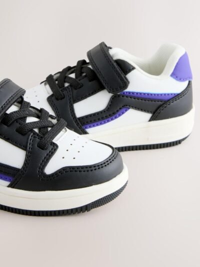 Monochrome Touch Fastening Elastic Lace Trainers