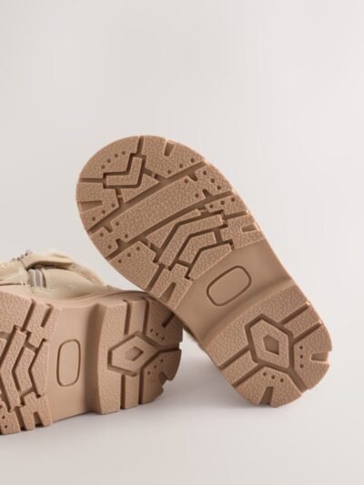 Neutral Star Lace Up Faux Fur Lined Boots