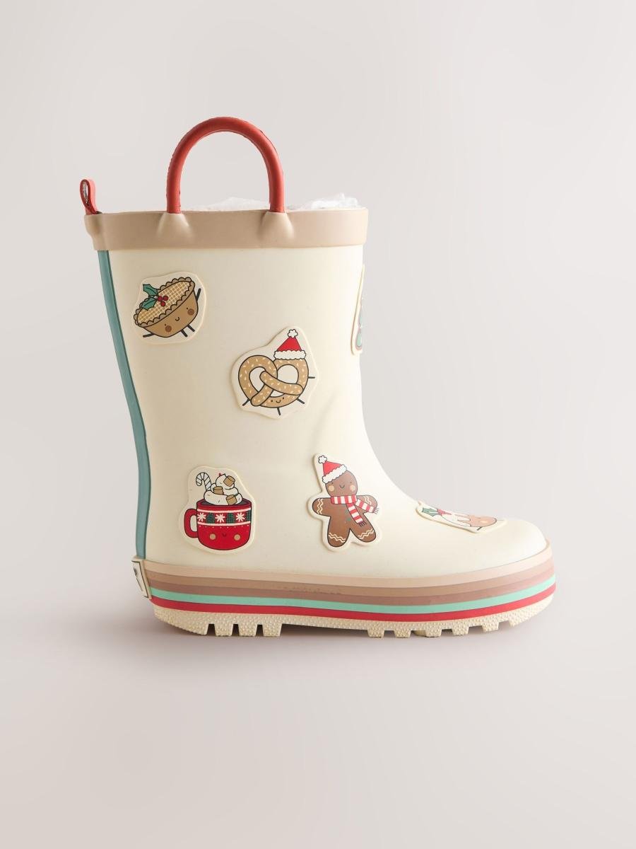 Neutral Christmas Handle Wellies