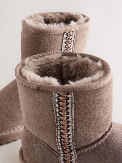 Mink Brown Water Repellent Suede Pull On Boots