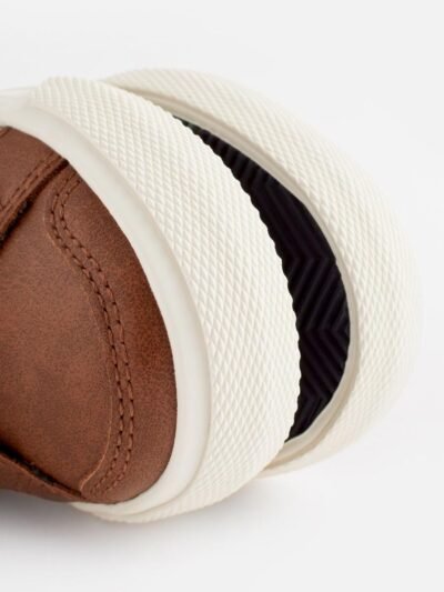 Tan Brown Wide Fit (G) Two Strap Touch Fastening Trainers