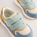 Blue Multi Suede Touch Fastening Trainers
