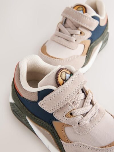 Neutral Standard Fit (F) Elastic Lace Trainers