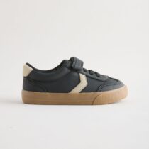 Black Standard Fit (F) Touch Fastening Elastic Lace Trainers