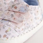 Pink Floral Touch Fasten Baby Trainers