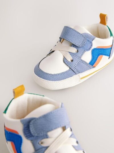Multi Baby Touch Fastening Elastic Lace Trainers
