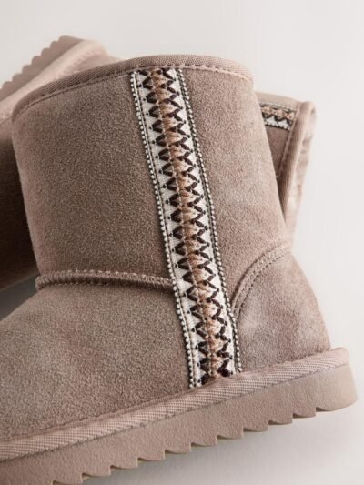 Mink Brown Water Repellent Suede Pull On Boots