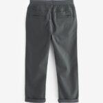 Charcoal Grey Regular Fit Rib Waist Pull-On Trousers