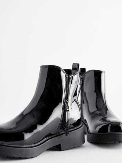 Black Patent Wide Fit (G) Chelsea Ankle Boots