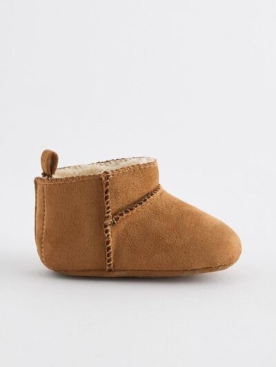 Tan Brown Warm Lined Baby Boots
