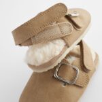 Neutral Faux Fur Lined Baby Clogs