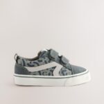 Khaki Green Standard Fit (F) Touch Fastening Skate Trainers