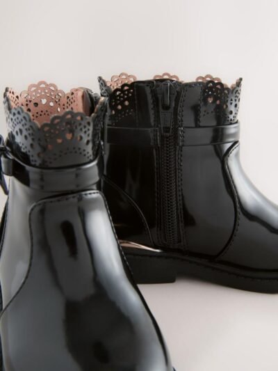 Black Chelsea Bow Ankle Boots