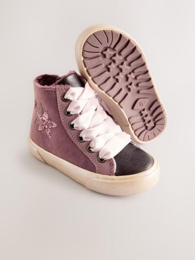 Purple Standard Fit (F) Star High Top Trainers