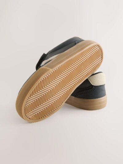 Black Standard Fit (F) Touch Fastening Elastic Lace Trainers