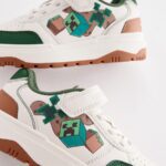 Neutral Minecraft Touch Close Elastic Lace Trainers
