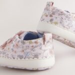 Pink Floral Touch Fasten Baby Trainers
