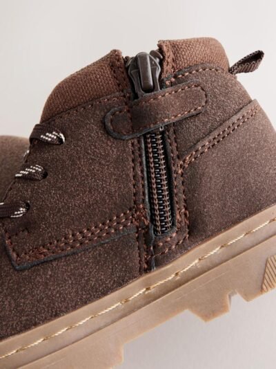 Chocolate Brown Lace-Up Boots