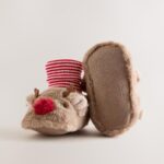 Brown Christmas Reindeer Baby Sock Top Boots