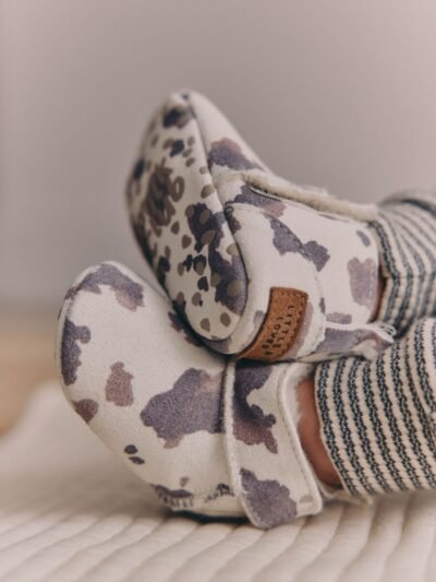 Neutral Cow Suede Baby Pull-On Boots