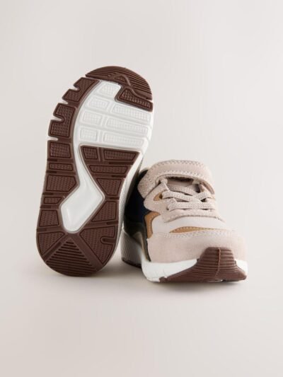 Neutral Standard Fit (F) Elastic Lace Trainers