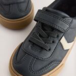 Black Standard Fit (F) Touch Fastening Elastic Lace Trainers