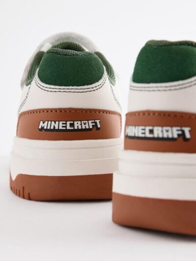 Neutral Minecraft Touch Close Elastic Lace Trainers