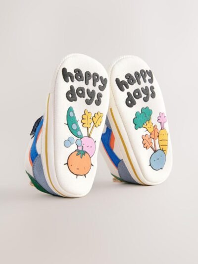 Multi Baby Touch Fastening Elastic Lace Trainers