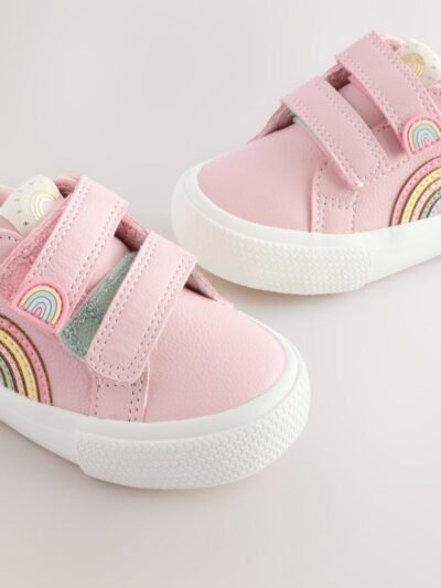 Pink Standard Fit (F) Touch Fasten Trainers