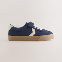 Navy Blue Standard Fit (F) Touch Fastening Elastic Lace Trainers