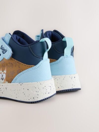 Navy Bluey Standard Fit (F) Touch Fastening Elastic Lace Hi Top Trainers